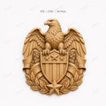 CNC & impression 3D aigle américain avec drapeau et montagnes, fichier STL très haute qualité