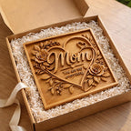 Blumenherz CNC-Datei Rosen – Holz-Basrelief für Muttertagsgeschenk, Wanddekoration Mama STL