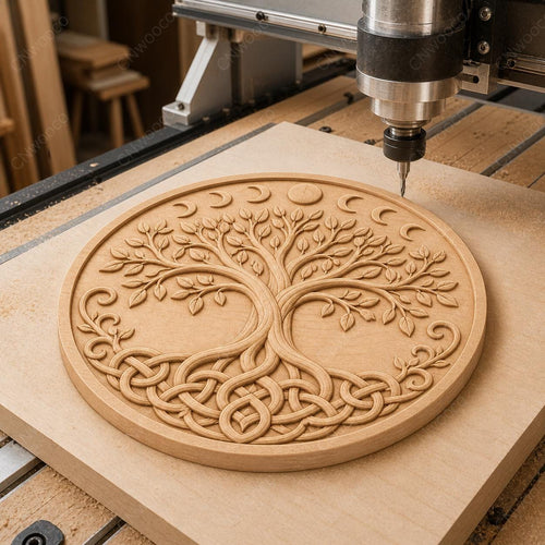CNC & impression 3D arbre de vie celtique, STL haute qualité pour sculpture bois et décoration murale