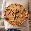 Fichier CNC horloge astronaute espace – bas-relief bois pour sculpture CNC, décoration murale thème spatial STL