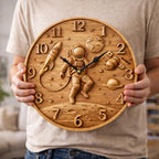 Fichier CNC horloge astronaute espace – bas-relief bois pour sculpture CNC, décoration murale thème spatial STL