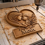 CNC- und 3D-Druckdatei Blumenherz Rosen – Holz-Basrelief als Muttertagsgeschenk, Wanddekoration STL