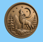 CNC & impression 3D loup hurlant à la lune, STL de haute qualité pour sculpture bois wildlife