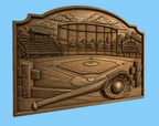 CNC & impression 3D relief terrain de baseball, décoration sport bois, fichier STL très haute qualité