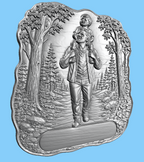 CNC & impression 3D père et enfant en forêt, relief bois fête des pères à personnaliser, fichier STL