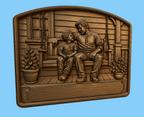 CNC & impression 3D scène père et fils sur balançoire, relief bois familial à personnaliser, fichier STL très haute qualité