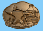 Relief de forgeron avec enclume CNC & impression 3D, forge et outils, fichier STL très haute qualité