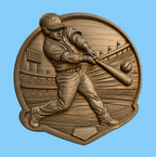 CNC & impression 3D relief baseball joueur batteur, stade sport américain, STL très haute qualité