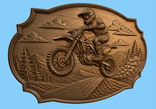 Relief motocross en montagne, CNC & impression 3D, fichier STL, STL de très haute qualité