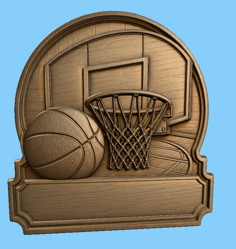 CNC & impression 3D relief basketball à personnaliser, panier ballon, déco sport, STL très haute qualité