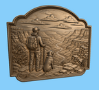 Relief randonneur avec chien canyon CNC & impression 3D, fichier STL paysage nature, STL de très haute qualité