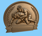 Relief lutte trophée à personnaliser CNC & impression 3D, fichier STL sport combat, STL de très haute qualité