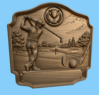 CNC & impression 3D relief golf à personnaliser, trophée golfeur, plaque victoire, STL très haute qualité