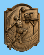 Relief basket joueur numéro 23 en dunk, CNC & impression 3D, fichier STL pour gravure bois, STL de très haute qualité