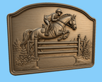 Relief équestre saut d’obstacle à personnaliser, CNC & impression 3D, fichier STL de très haute qualité