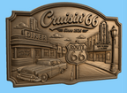 CNC & impression 3D relief Cruisin’ 66, diner vintage, théâtre et voiture classique, sculpture bois fichier STL