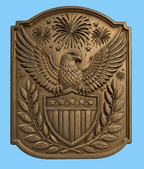 CNC & impression 3D relief aigle américain, blason USA, étoiles et feux d’artifice, sculpture bois fichier STL haute qualité