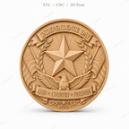 Relief Independence Day CNC & impression 3D, aigle américain étoile et drapeaux USA, fichier STL très haute qualité