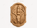 CNC & impression 3D relief crâne de cerf avec lanterne, décor chasse rustique, fichier STL très haute qualité