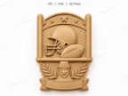 CNC & impression 3D football américain, casque et ballon sport, trophée mural à personnaliser, fichier STL très haute qualité