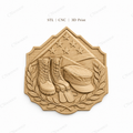 Relief mémorial militaire CNC & impression 3D, bottes soldat, dog tags, drapeau américain, fichier STL très haute qualité