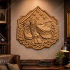 Relief mémorial militaire CNC & impression 3D, bottes soldat, dog tags, drapeau américain, fichier STL très haute qualité