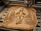 CNC & impression 3D père et enfant en forêt, relief bois fête des pères à personnaliser, fichier STL