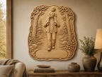 CNC & impression 3D père et enfant en forêt, relief bois fête des pères à personnaliser, fichier STL