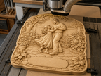 CNC & impression 3D scène père fille dans le jardin, relief bois à personnaliser, fichier STL très haute qualité