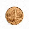 CNC & impression 3D relief bison Yellowstone geyser, décor western nature, fichier STL très haute qualité