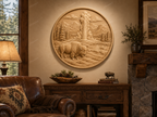 CNC & impression 3D relief bison Yellowstone geyser, décor western nature, fichier STL très haute qualité