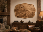 CNC & impression 3D relief chien de chasse au marais, canards, cabane et canoë, fichier STL très haute qualité