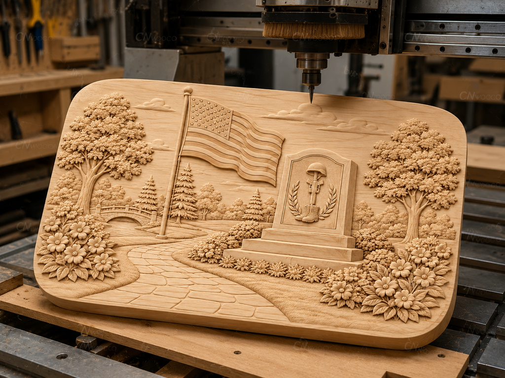 CNC & impression 3D mémorial militaire USA, drapeau américain, jardin commémoratif patriotique, fichier STL