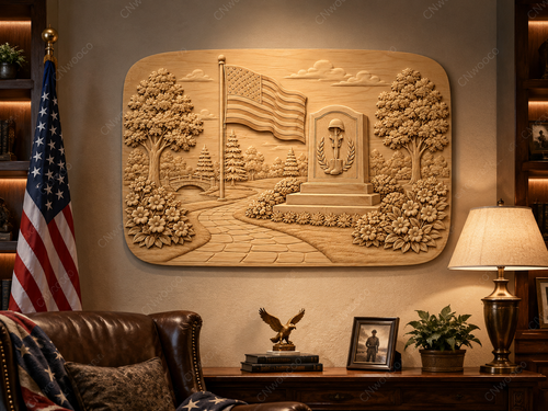 CNC & impression 3D mémorial militaire USA, drapeau américain, jardin commémoratif patriotique, fichier STL