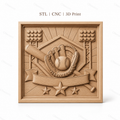 Fichier CNC & impression 3D baseball, gant balle battes et stade, haute qualité relief STL