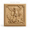 Fichier CNC & impression 3D saint Michel archange, ange guerrier avec dragon, haute qualité relief STL