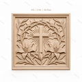 Fichier CNC & impression 3D croix chrétienne, couronne d’épines et lys, haute qualité relief STL