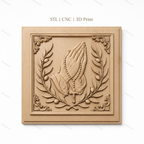 Fichier CNC & impression 3D mains en prière, chapelet et branches d’olivier, haute qualité relief STL