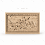 Fichier CNC & impression 3D Jésus apaisant la tempête, scène biblique en bateau, haute qualité relief STL