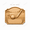 CNC & impression 3D relief golf avec club, balle, tee et plaque à personnaliser, fichier STL très haute qualité