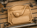 CNC & impression 3D relief golf avec club, balle, tee et plaque à personnaliser, fichier STL très haute qualité
