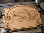 CNC & impression 3D relief pêche bass avec leurre, bateau et plaque à personnaliser, fichier STL très haute qualité