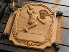 CNC & impression 3D trophée basket avec joueur dunk, panier et plaque à personnaliser, fichier STL très haute qualité