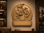 CNC & impression 3D trophée motocross avec moto cross, numéro 1 et plaque à personnaliser, fichier STL très haute qualité