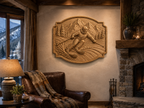 CNC & impression 3D relief skieur alpin en montagne, déco chalet ski, STL très haute qualité