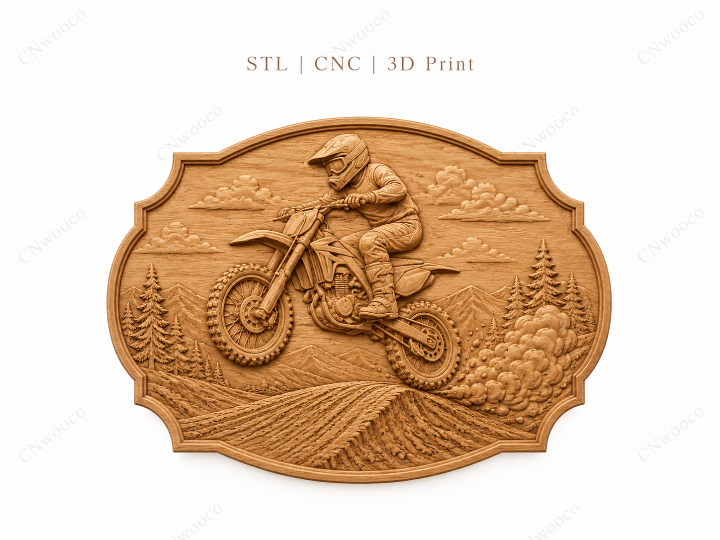 Relief motocross en montagne, CNC & impression 3D, fichier STL, STL de très haute qualité