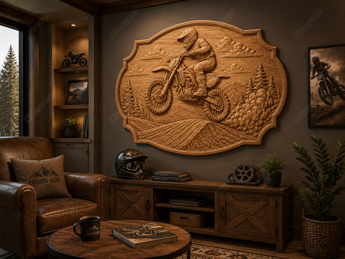 Relief motocross en montagne, CNC & impression 3D, fichier STL, STL de très haute qualité