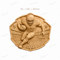 Relief football américain joueur 27, CNC & impression 3D, fichier STL, STL de très haute qualité