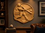 CNC & impression 3D relief baseball joueur batteur, stade sport américain, STL très haute qualité