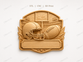 CNC & impression 3D relief football américain à personnaliser, casque ballon sport, STL très haute qualité
